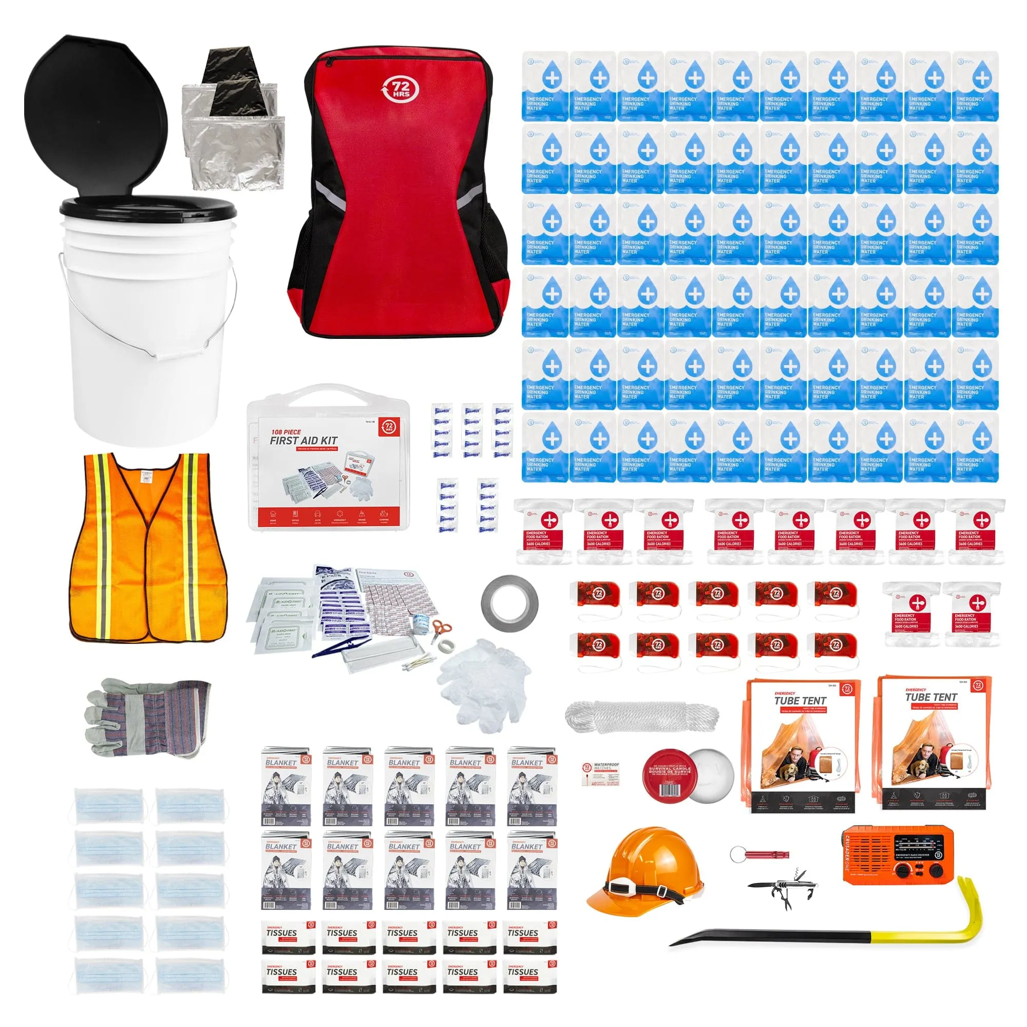 10 Person Deluxe Emergency Earthquake Group Kit