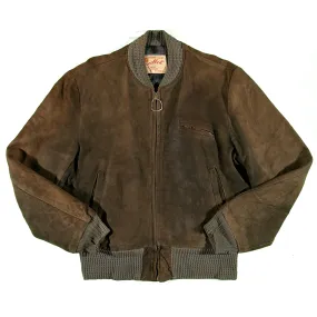 50s Suede Bomber Jacket- L