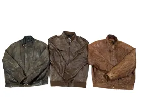 90s leather color bomber jacket Mix - 9 pcs