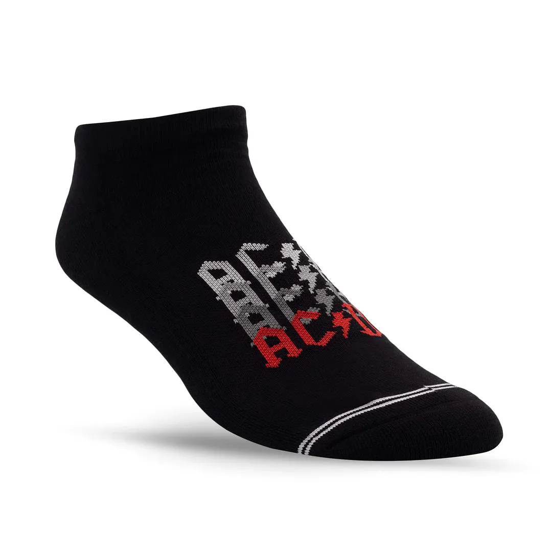 AC/DC Electric Shock No Show Sock in Black