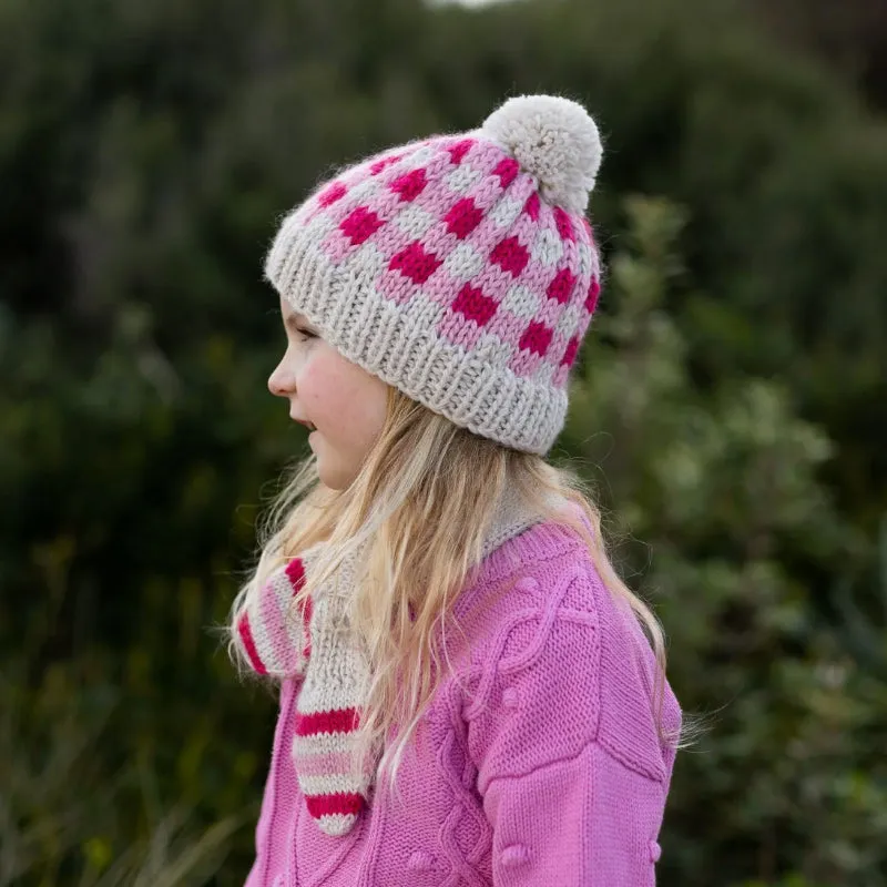 Acorn Checks Beanie - Pink