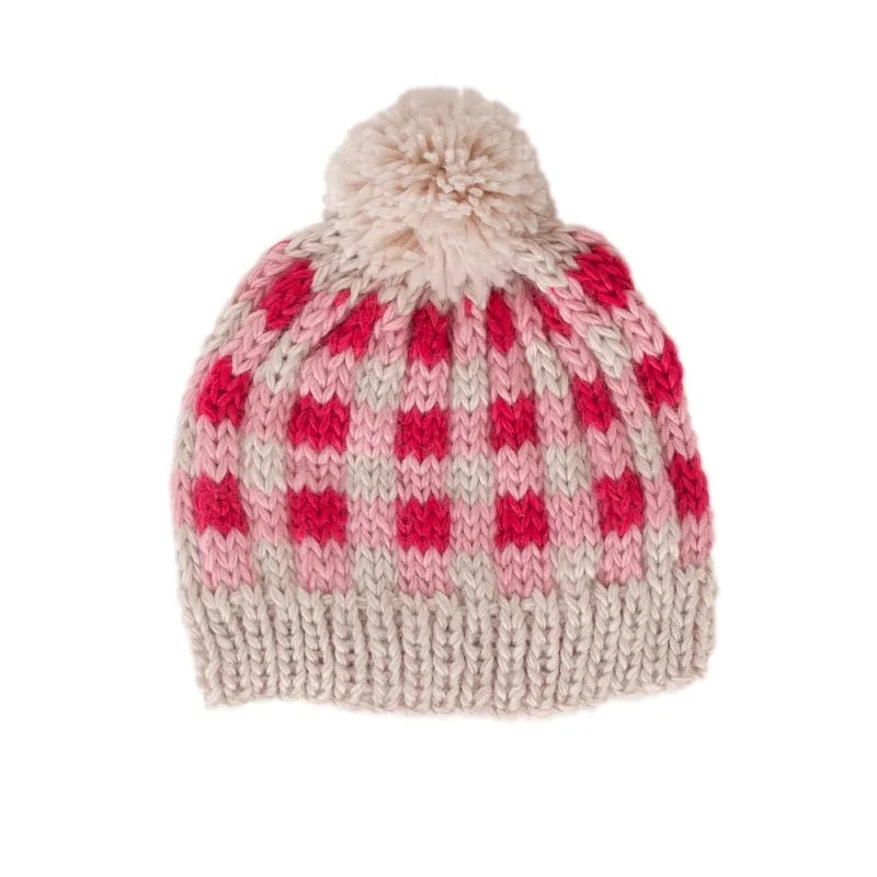 Acorn Checks Beanie - Pink