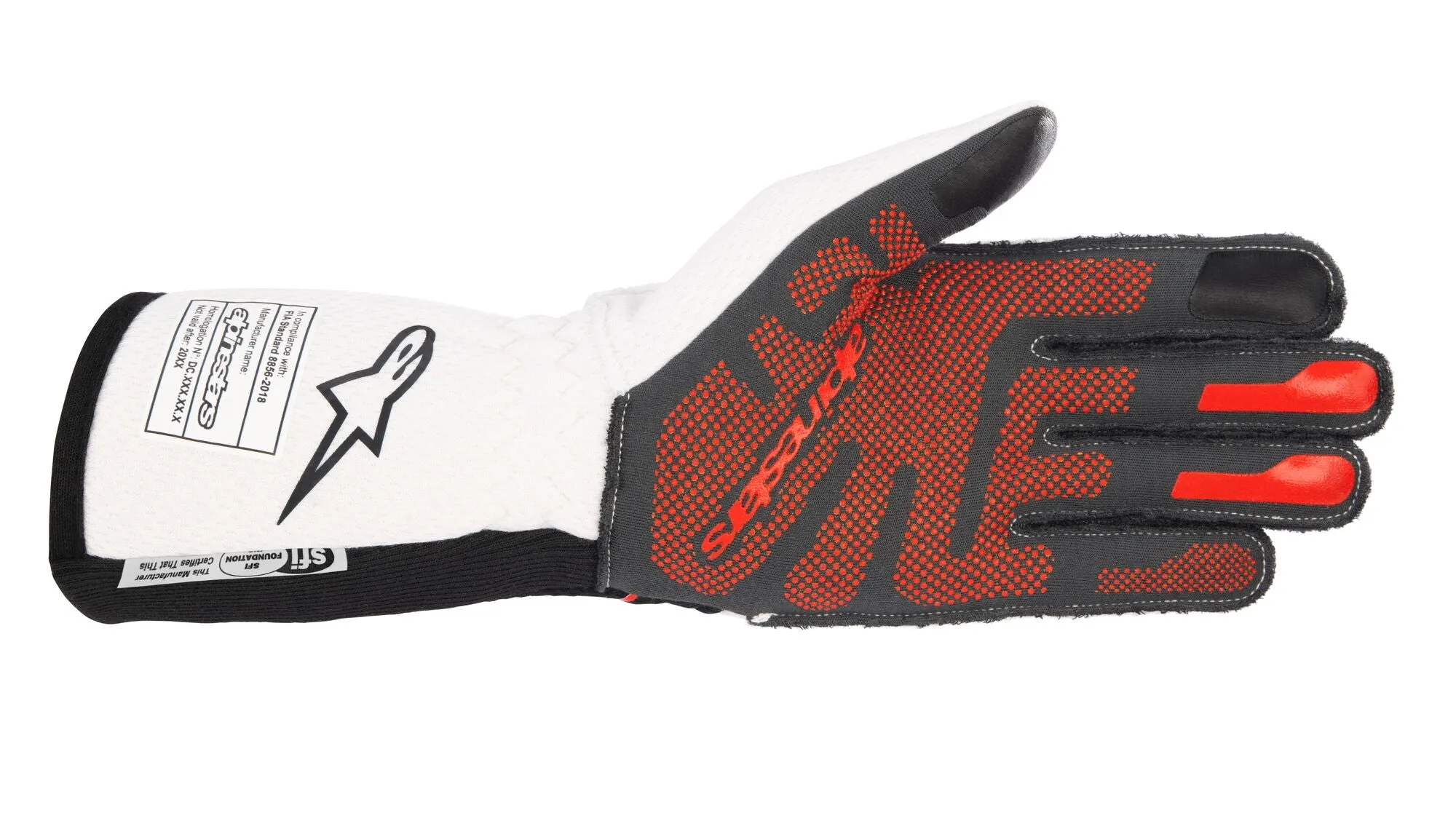 ALPINESTARS 3550123_123_XXL TECH 1-ZX v3 Racing gloves, FIA 8856-2018, black/white/red, Size 2XL