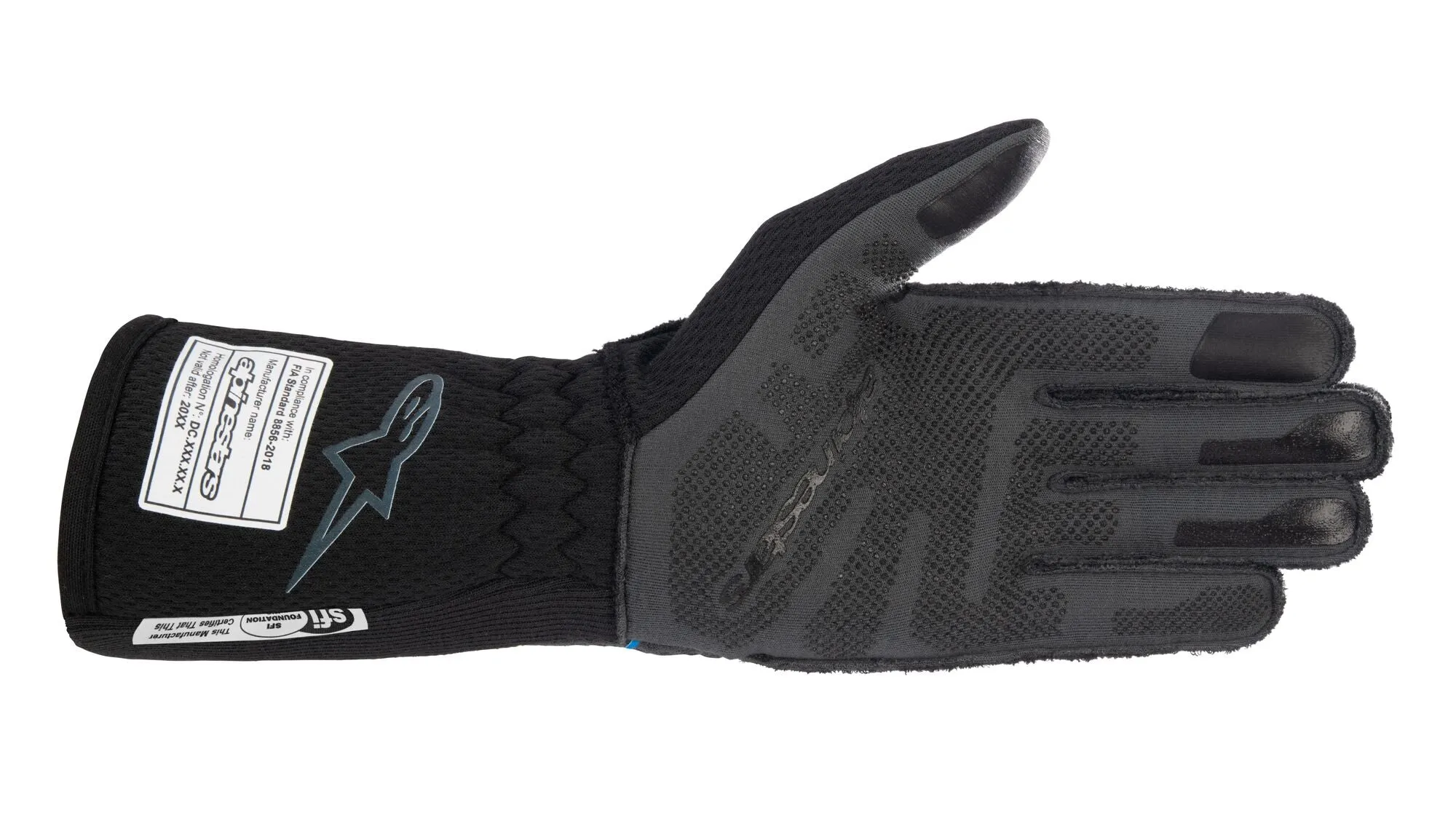 ALPINESTARS 3550123_17_L TECH 1-ZX v3 Racing gloves, FIA 8856-2018, black/blue, Size L