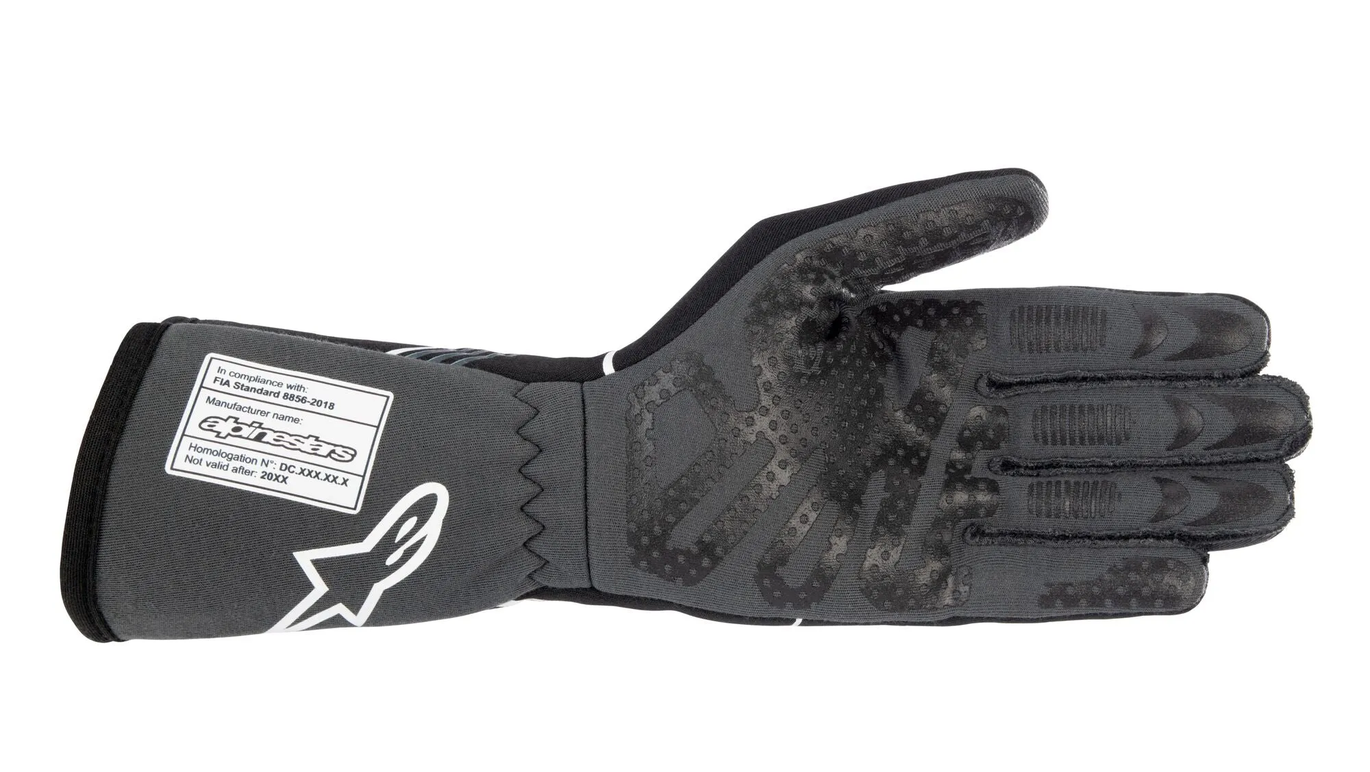 ALPINESTARS 3551023_1169_L TECH 1-RACE v3 Racing gloves, FIA 8856-2018, black/tar gray, Size L