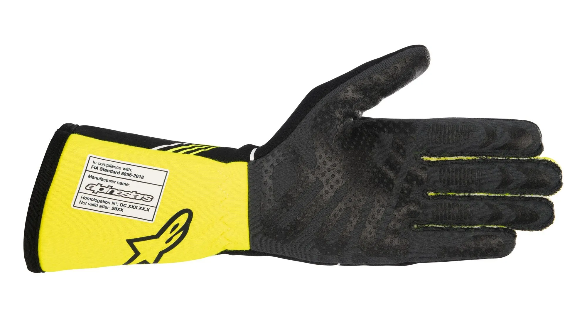 ALPINESTARS 3551023_155_L TECH 1-RACE v3 Racing gloves, FIA 8856-2018, black/yellow fluo, Size L