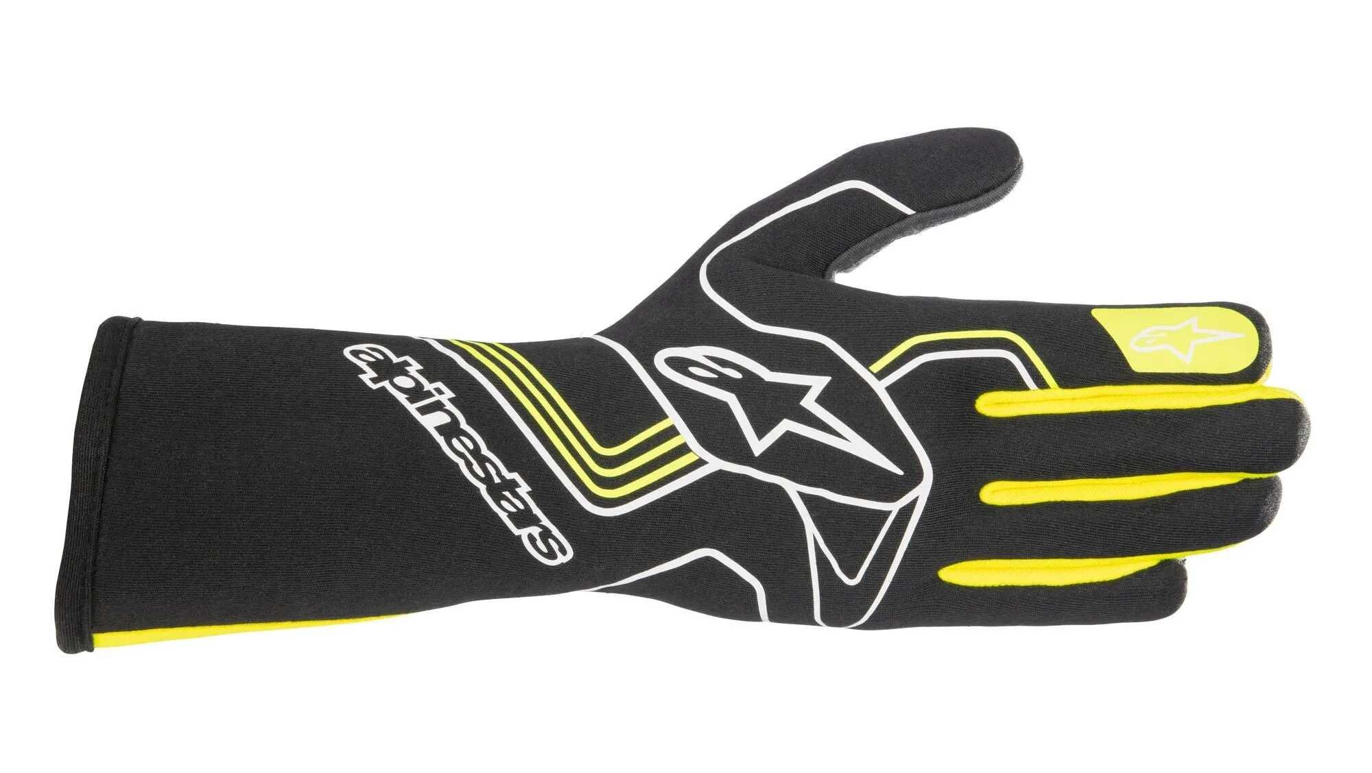 ALPINESTARS 3551023_155_L TECH 1-RACE v3 Racing gloves, FIA 8856-2018, black/yellow fluo, Size L