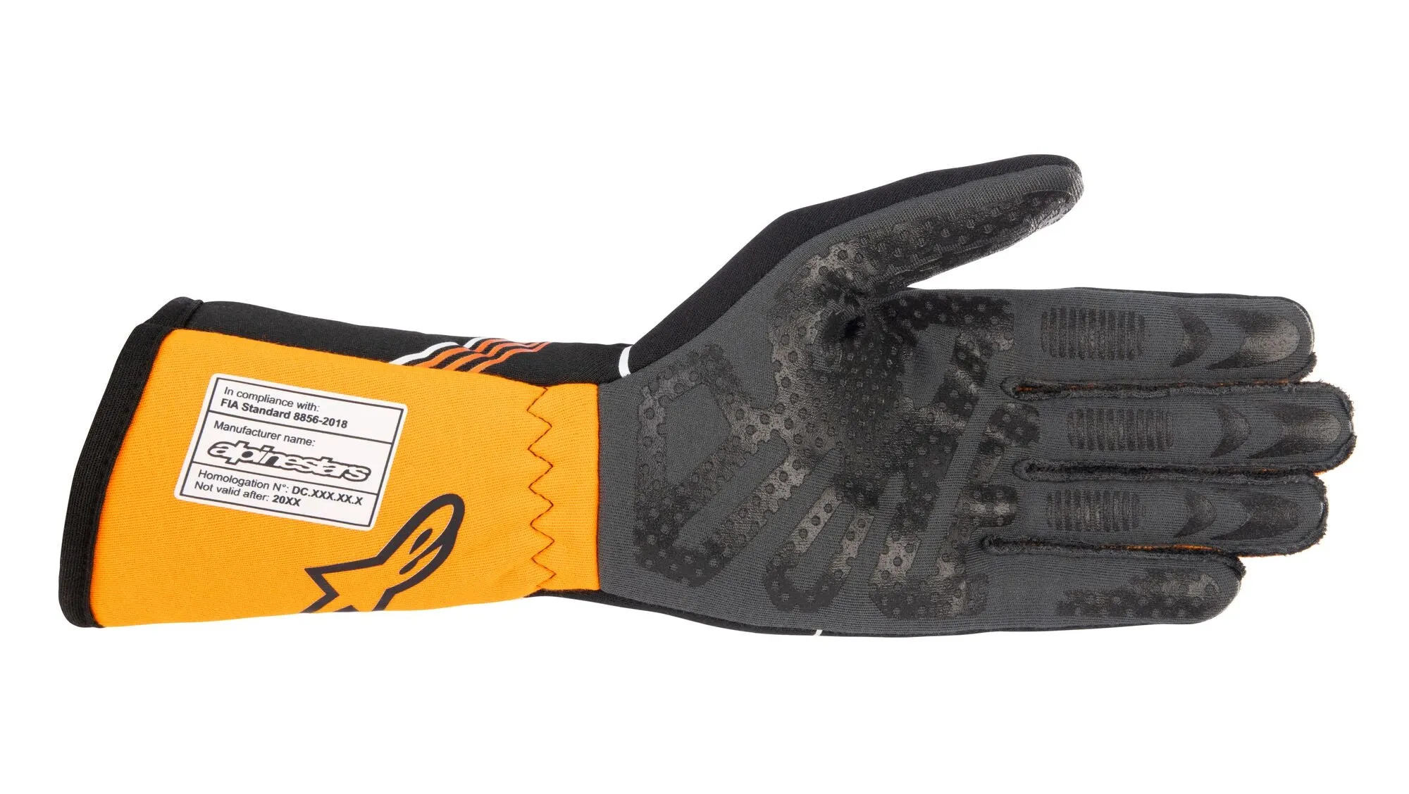 ALPINESTARS 3551023_156_S TECH 1-RACE v3 Racing gloves, FIA 8856-2018, black/orange fluo, Size S