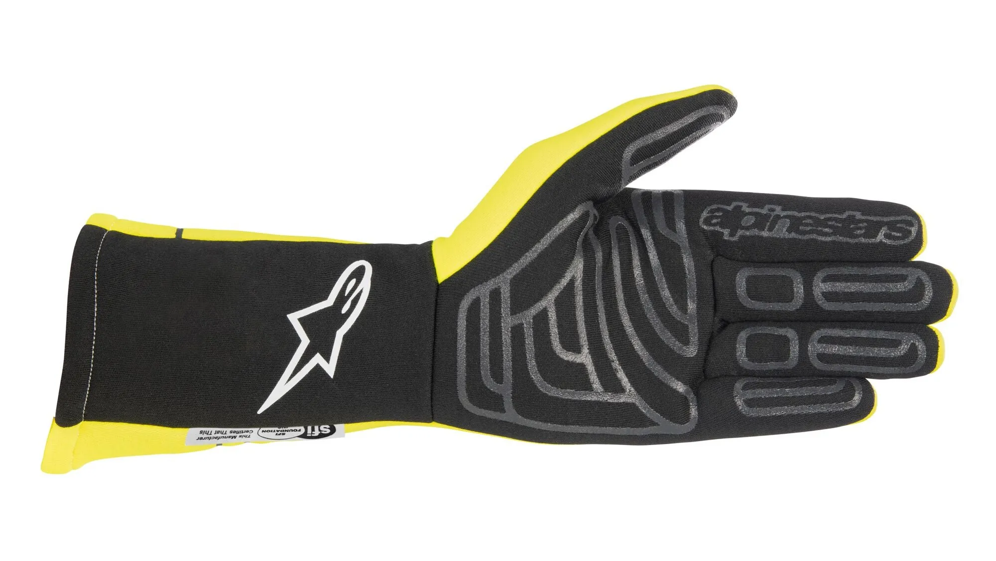 ALPINESTARS 3551523_55_L TECH 1 START v3 Racing gloves, FIA 8856-2018, yellow fluo, Size L