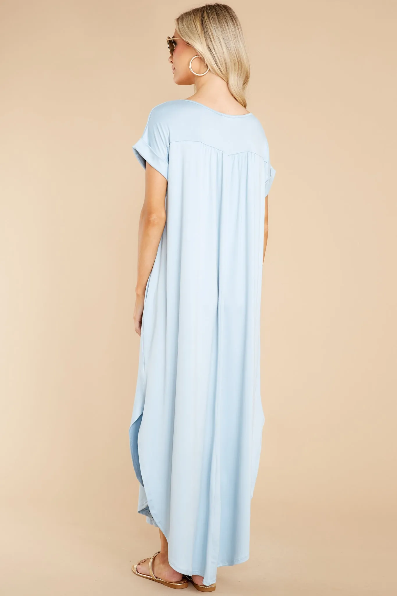 Always The Same Thing Light Blue Maxi Dress