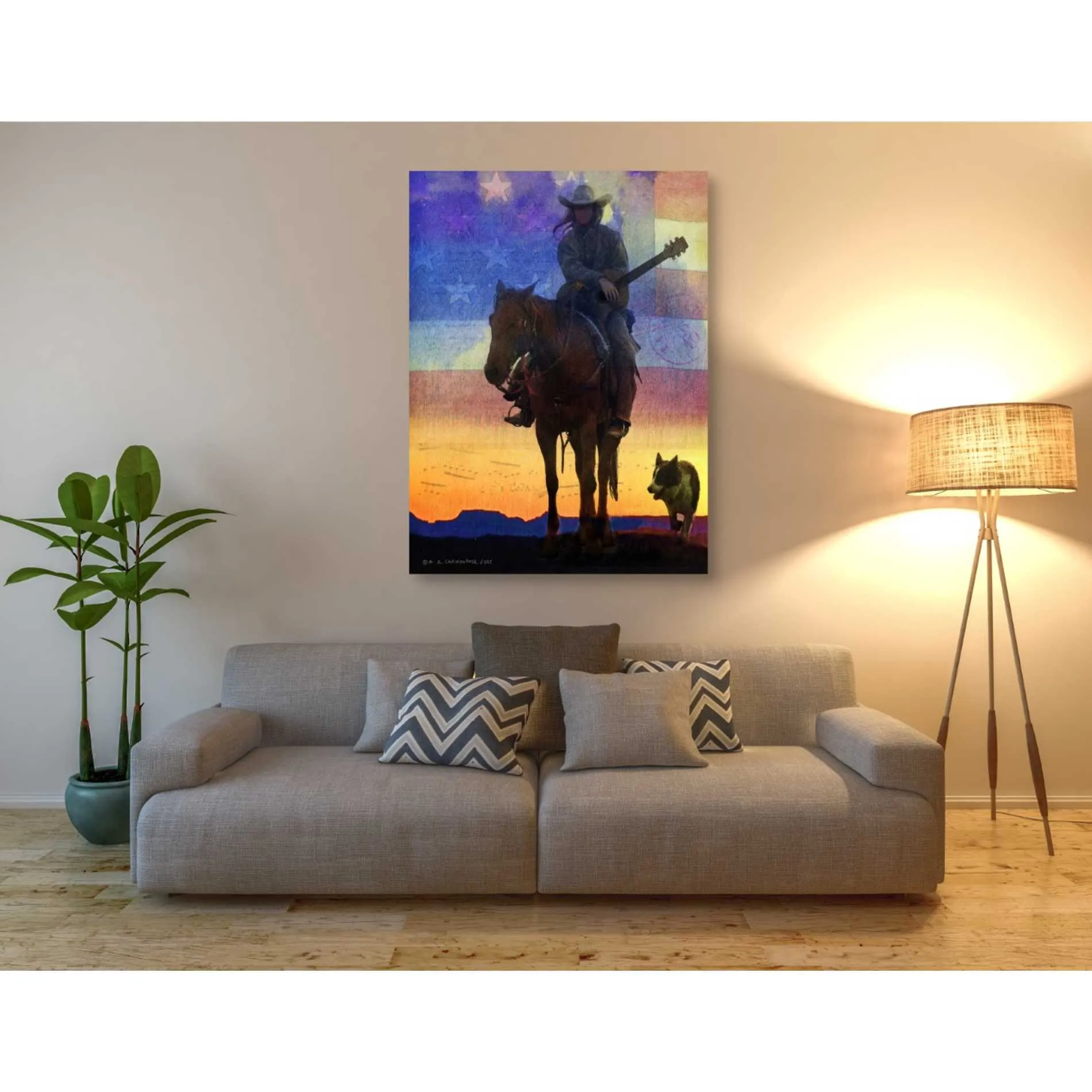 'American Cowgirl' by Chris Vest, Giclee Canvas Wall Art