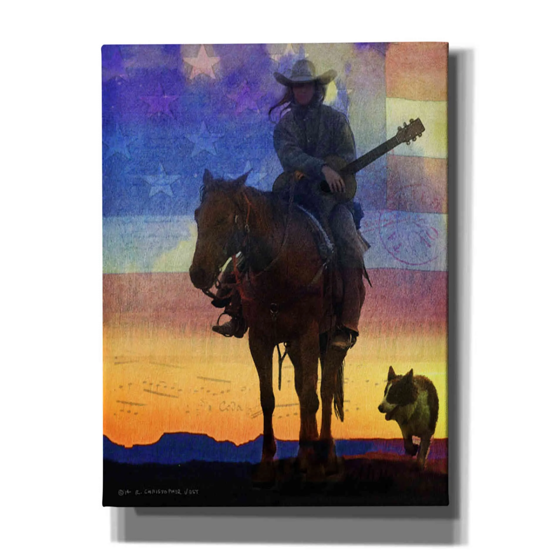 'American Cowgirl' by Chris Vest, Giclee Canvas Wall Art