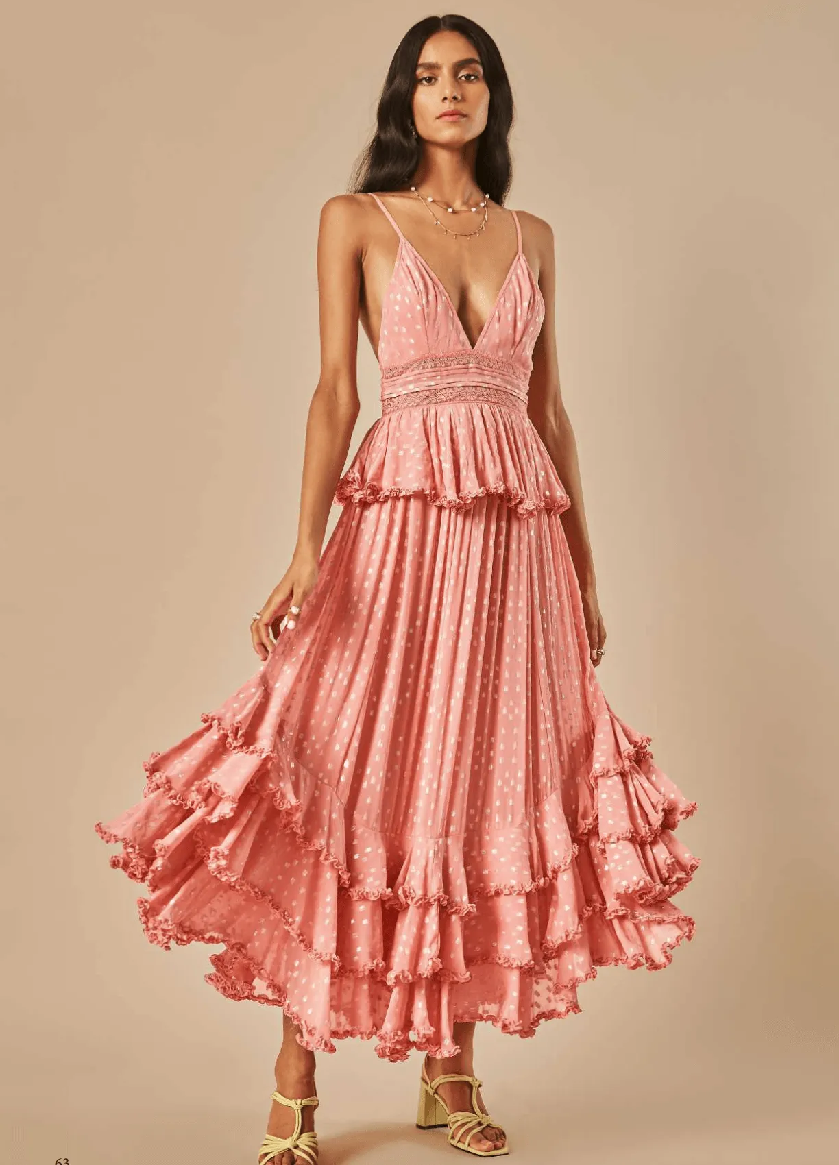 Aria Maxi Dress in Peach