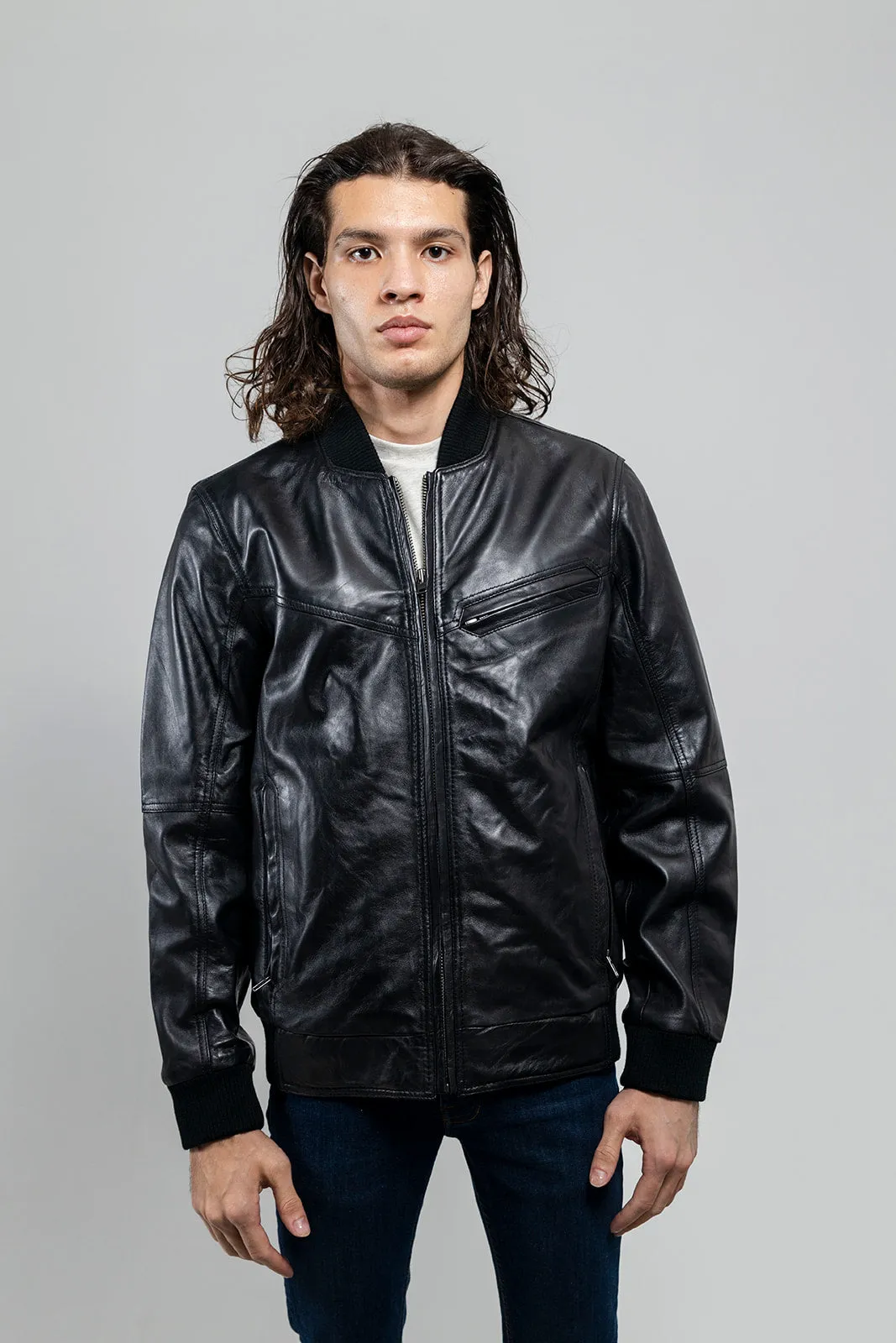 Aviator Men's Bomber Leather Jacket (POS)