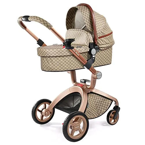 Baby Stroller: Height-Adjustable Seat and Reclining Baby Carriage with Four-Wheel Shock Absorption, Bidirectional, Elevated View, Stylish Stroller