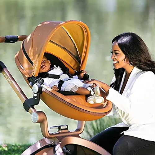 Baby Stroller: Height-Adjustable Seat and Reclining Baby Carriage with Four-Wheel Shock Absorption, Bidirectional, Elevated View, Stylish Stroller