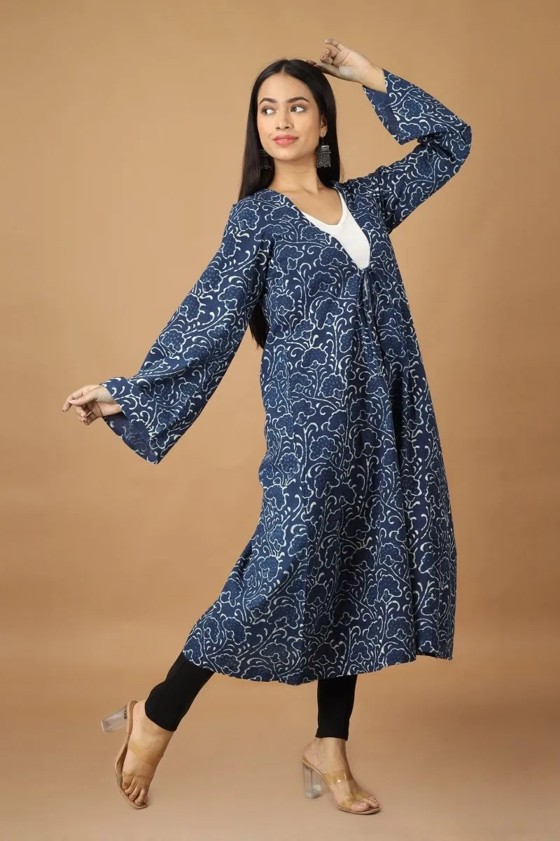 Bageecha Dabu Indigo Cotton Jacket