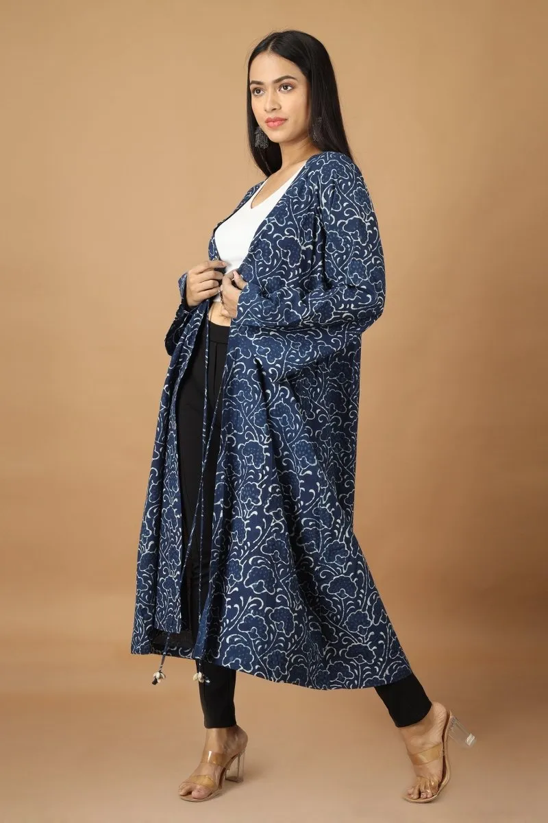 Bageecha Dabu Indigo Cotton Jacket