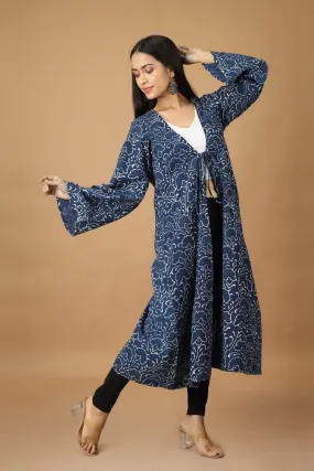 Bageecha Dabu Indigo Cotton Jacket