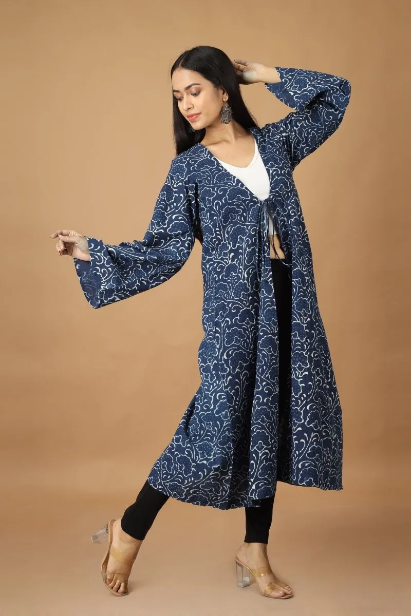 Bageecha Dabu Indigo Cotton Jacket