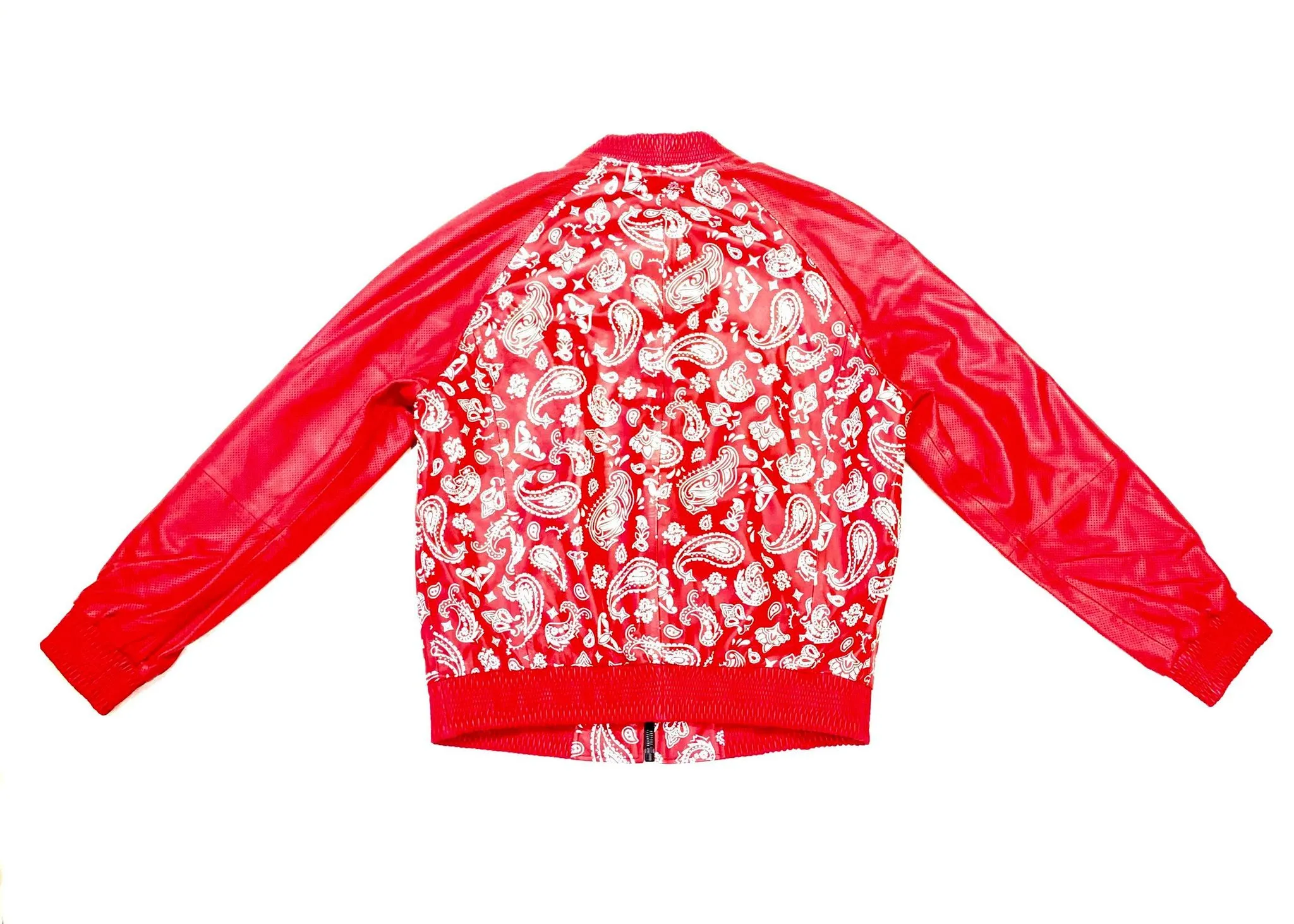 Barya NewYork Red Paisley Lambskin Bomber Jacket