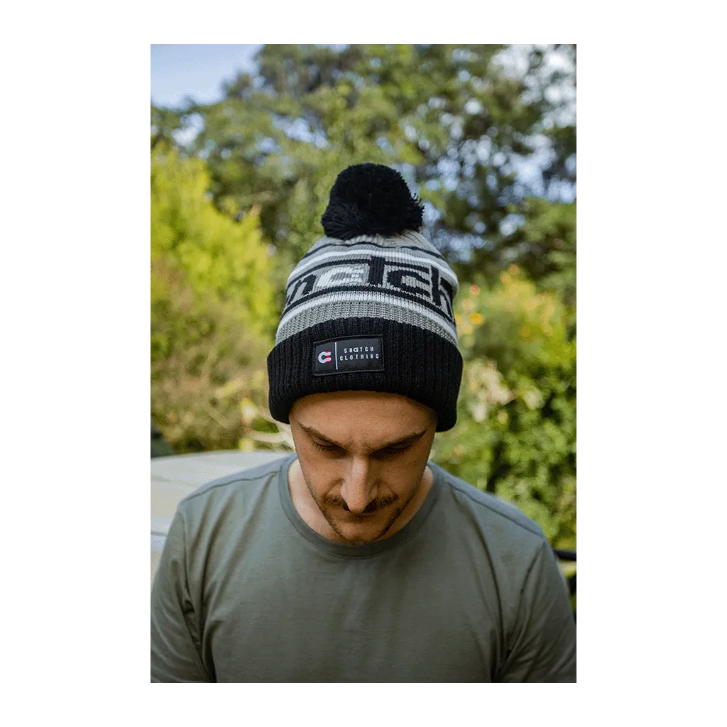 Beanie Jacquard Black Grey