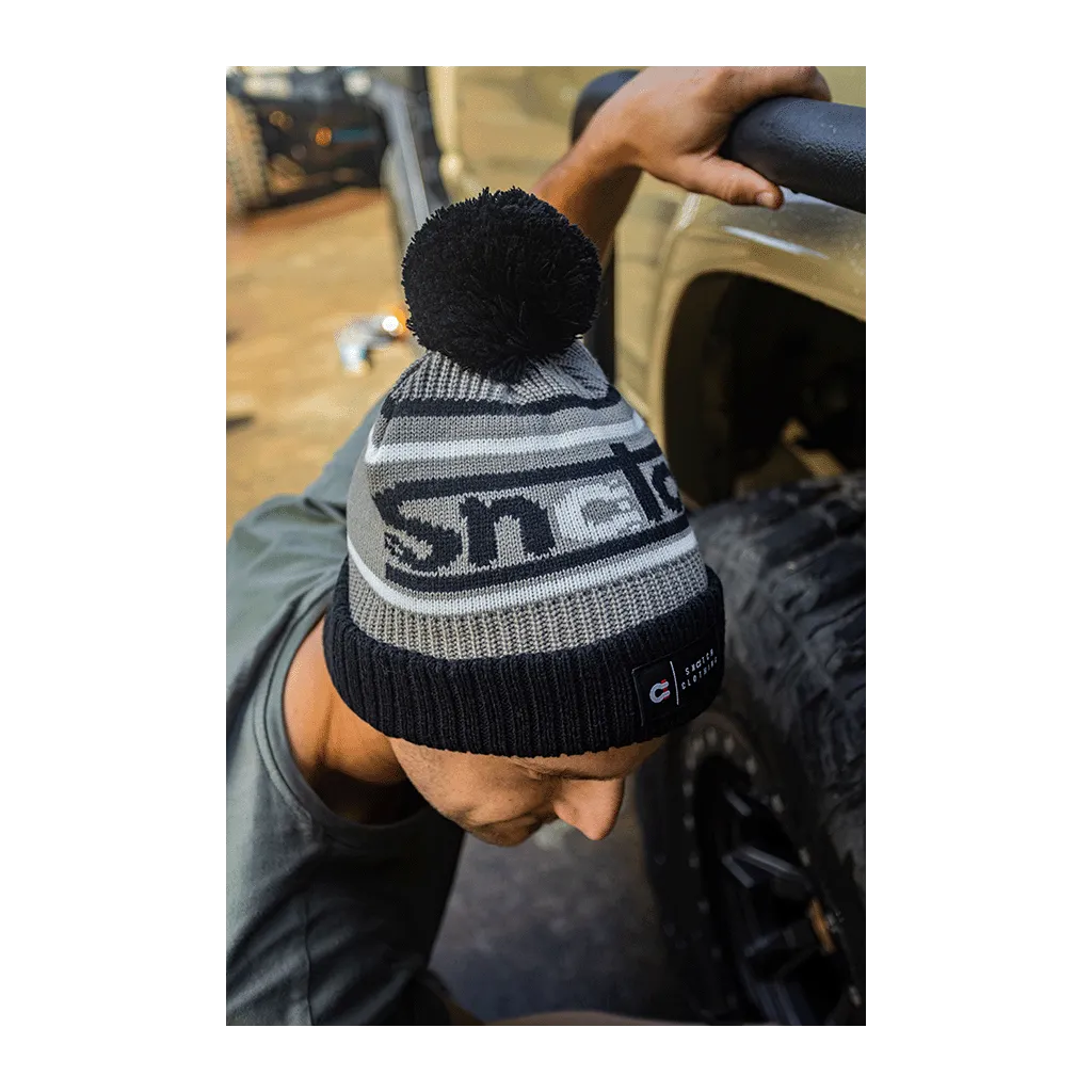 Beanie Jacquard Black Grey