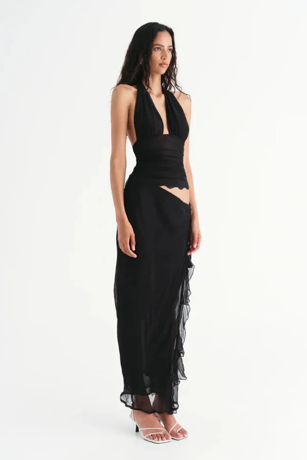 Benni Penelope Halter Maxi Dress - Black