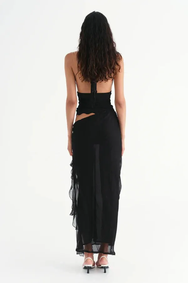 Benni Penelope Halter Maxi Dress - Black