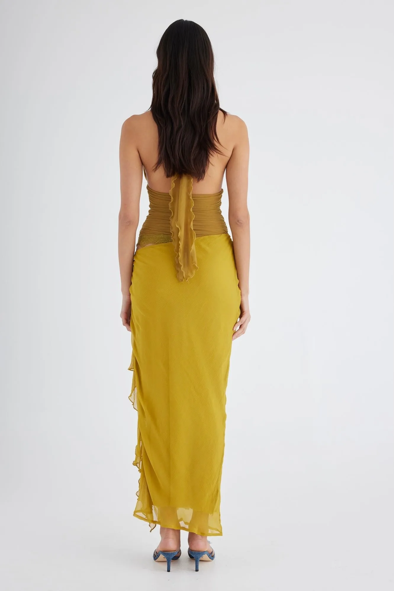 Benni Penelope Halter Maxi Dress - Wasabi