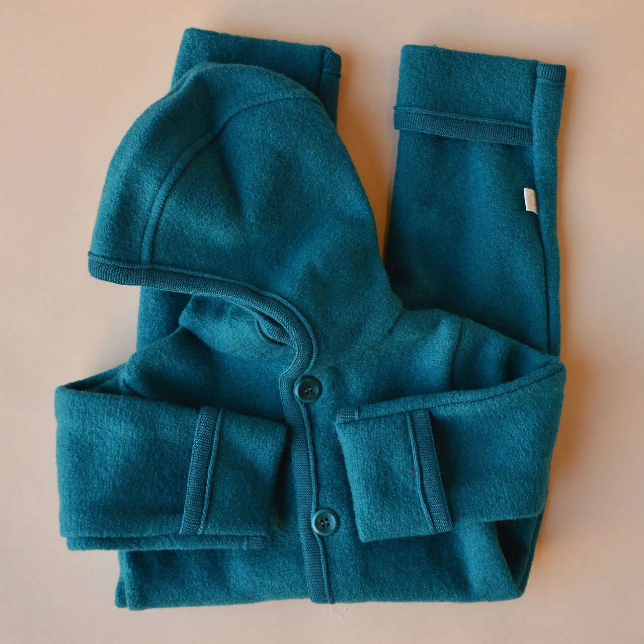 Boiled Wool Overalls with Hood (0-4y)