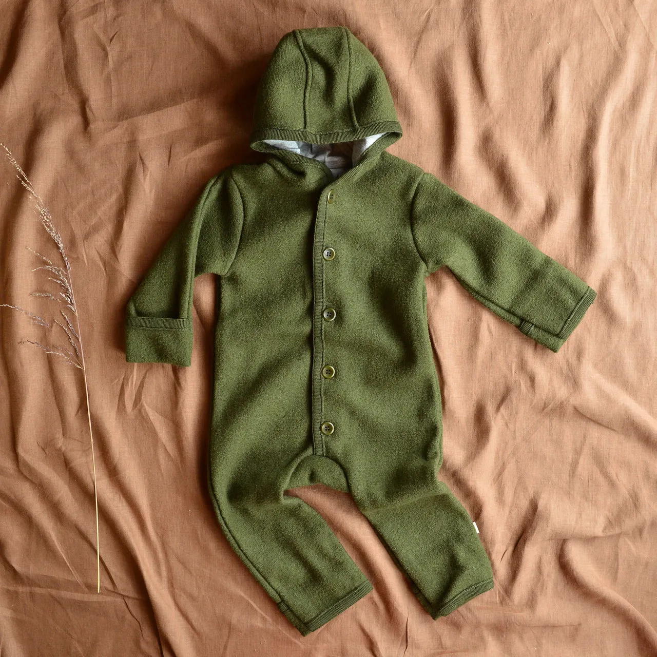 Boiled Wool Overalls with Hood (0-4y)