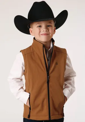 BOYS  CARAMEL SOFTSHELL TECH VEST