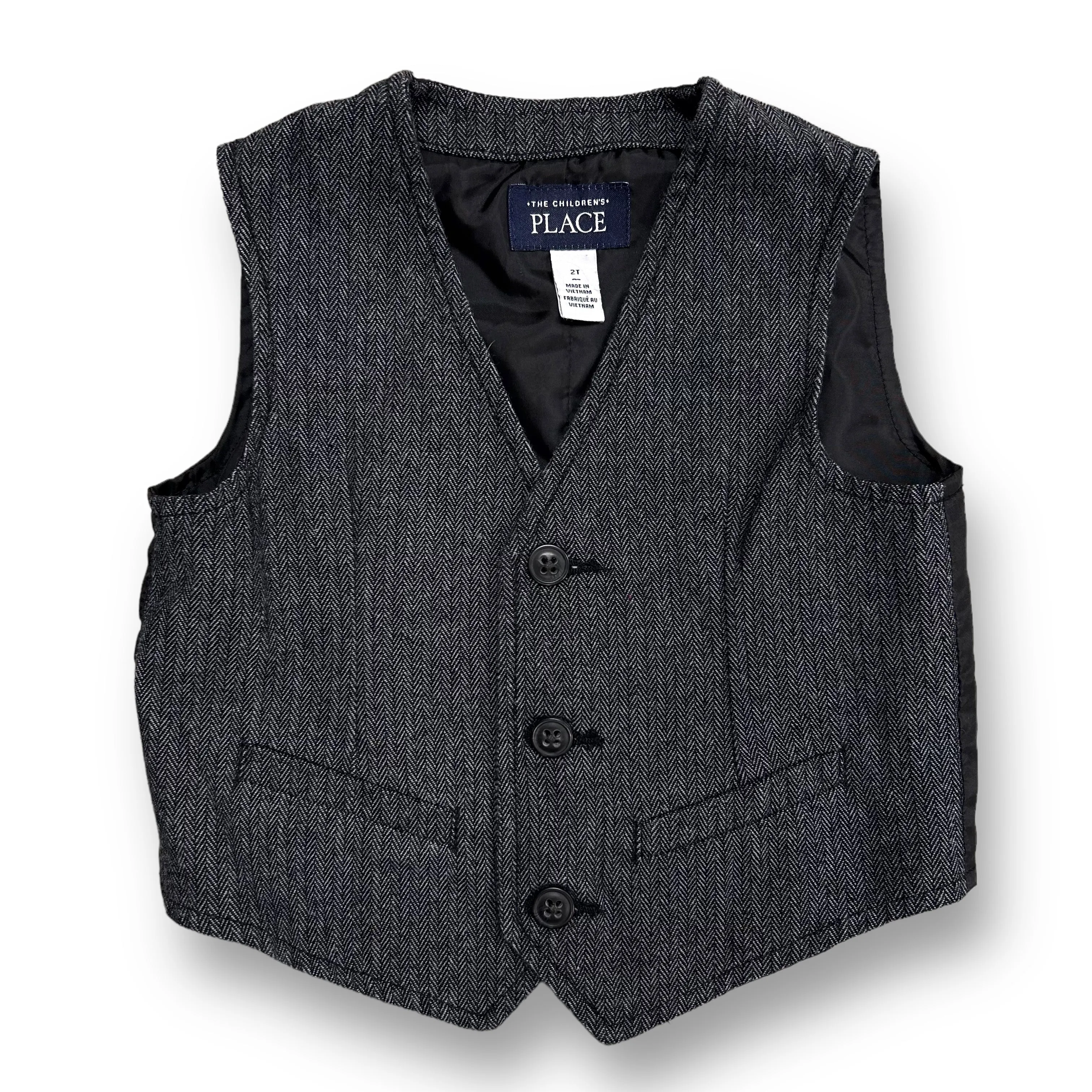 Boys Children's Place Size 2T Charcoal Formal Vest