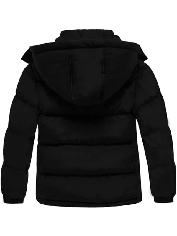 Boys Padded Winter Coat Warm Puffer Jacket with Hood Windproof