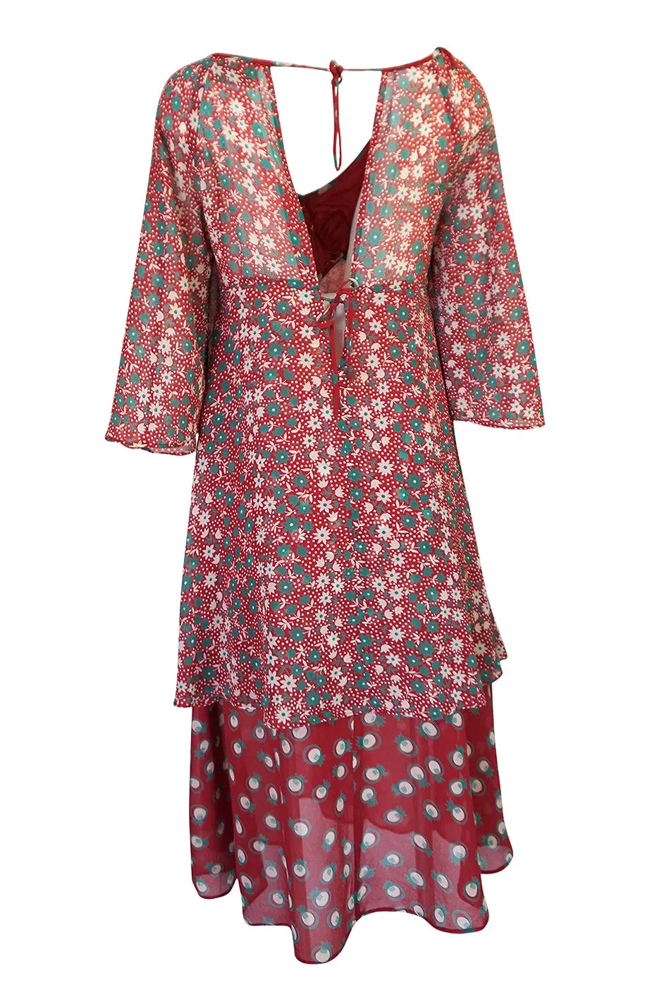 c.1969 Ossie Clark Dress w Iconic Celia Birtwell 'Pineapple' Print