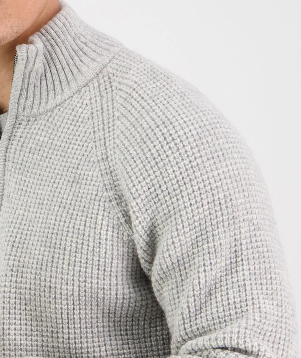 Chalky Island Waffle Jumper - Silver