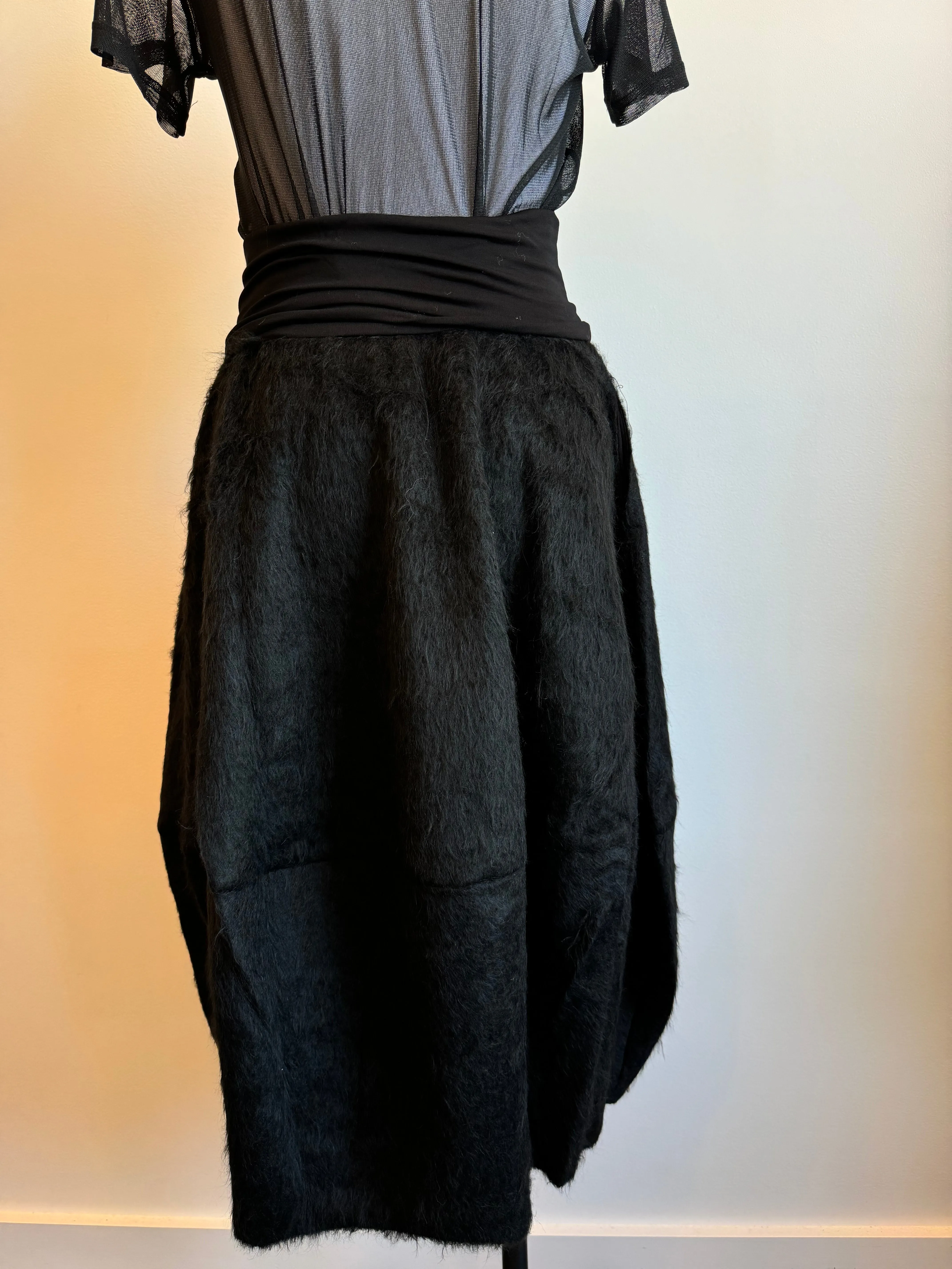 Charcoal Balloon Skirt in Soft Jersey