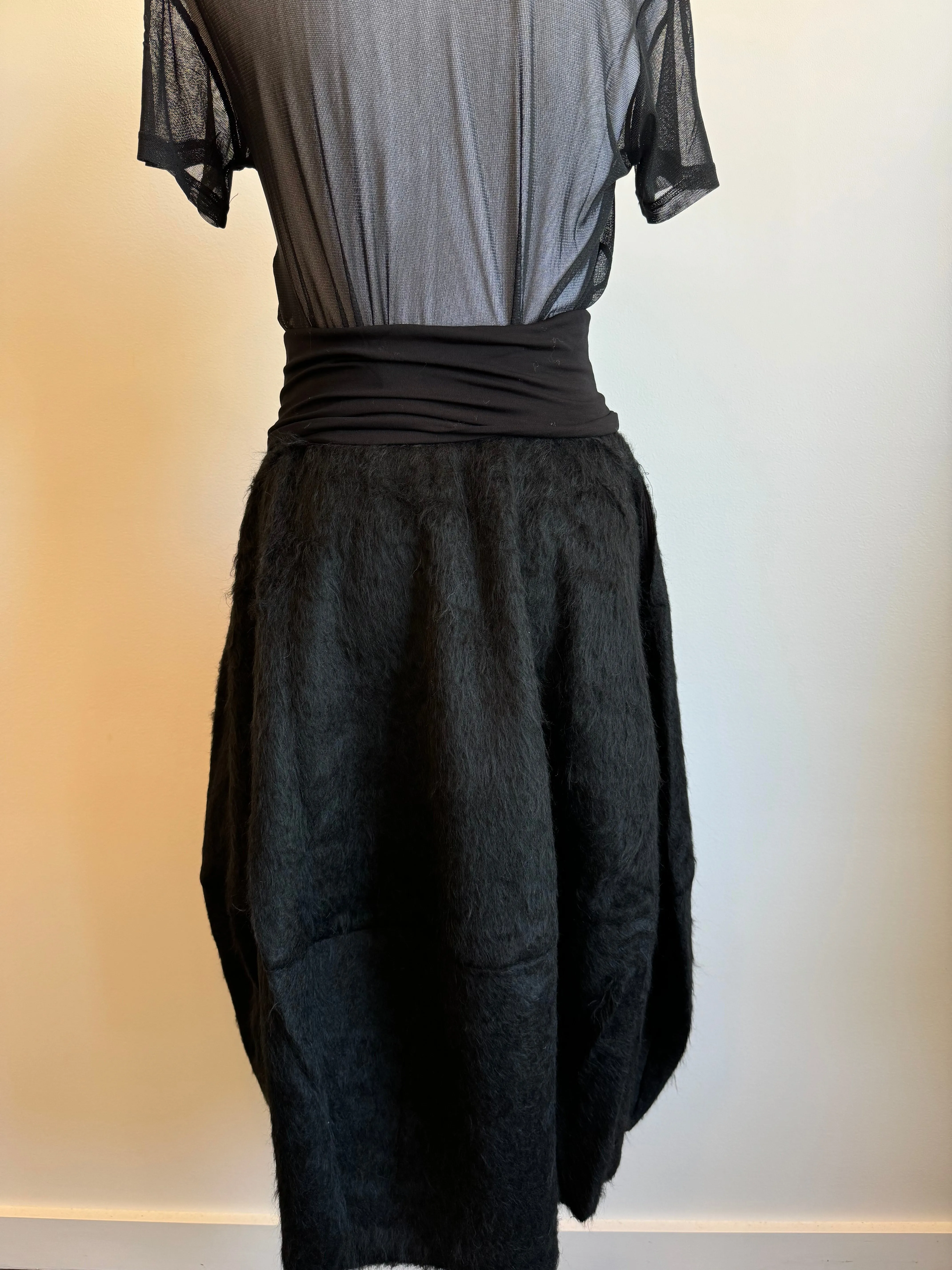 Charcoal Balloon Skirt in Soft Jersey