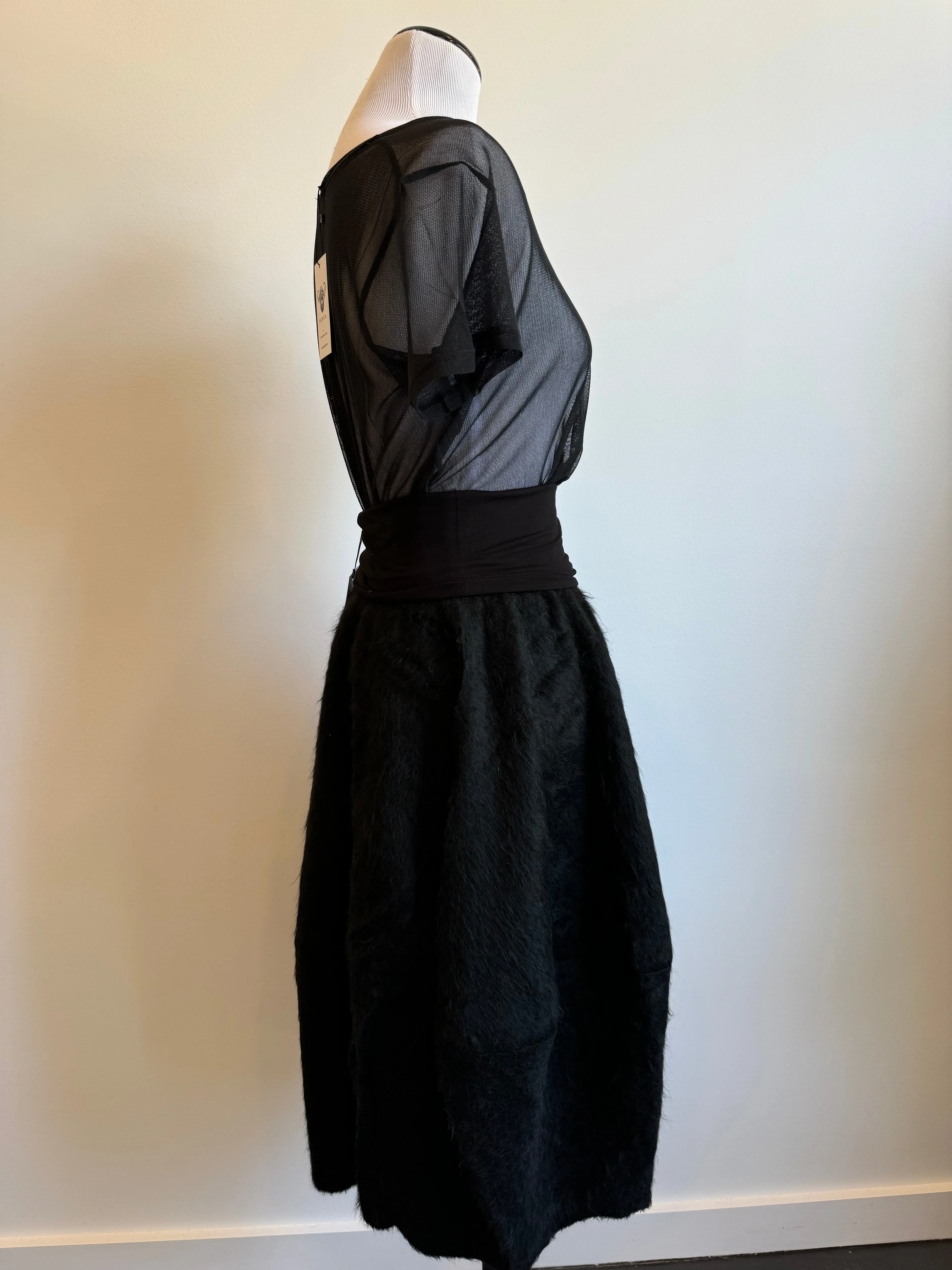 Charcoal Balloon Skirt in Soft Jersey