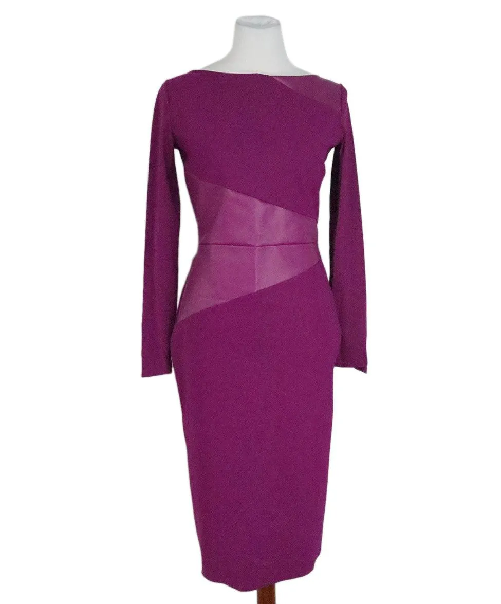 Chiara Boni Purple Faux Leather Dress sz 10