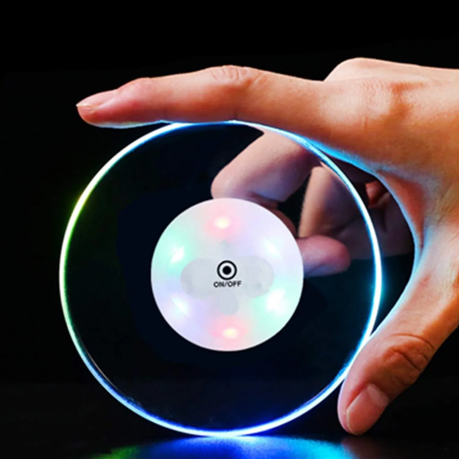 Colorful LED Cocktail Coaster, Round Ultra-Thin LED Drink Coaster (1 Pc)