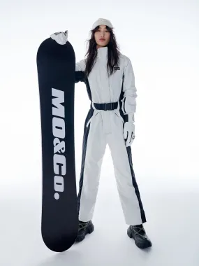 Contrast Hooded Ski Suit