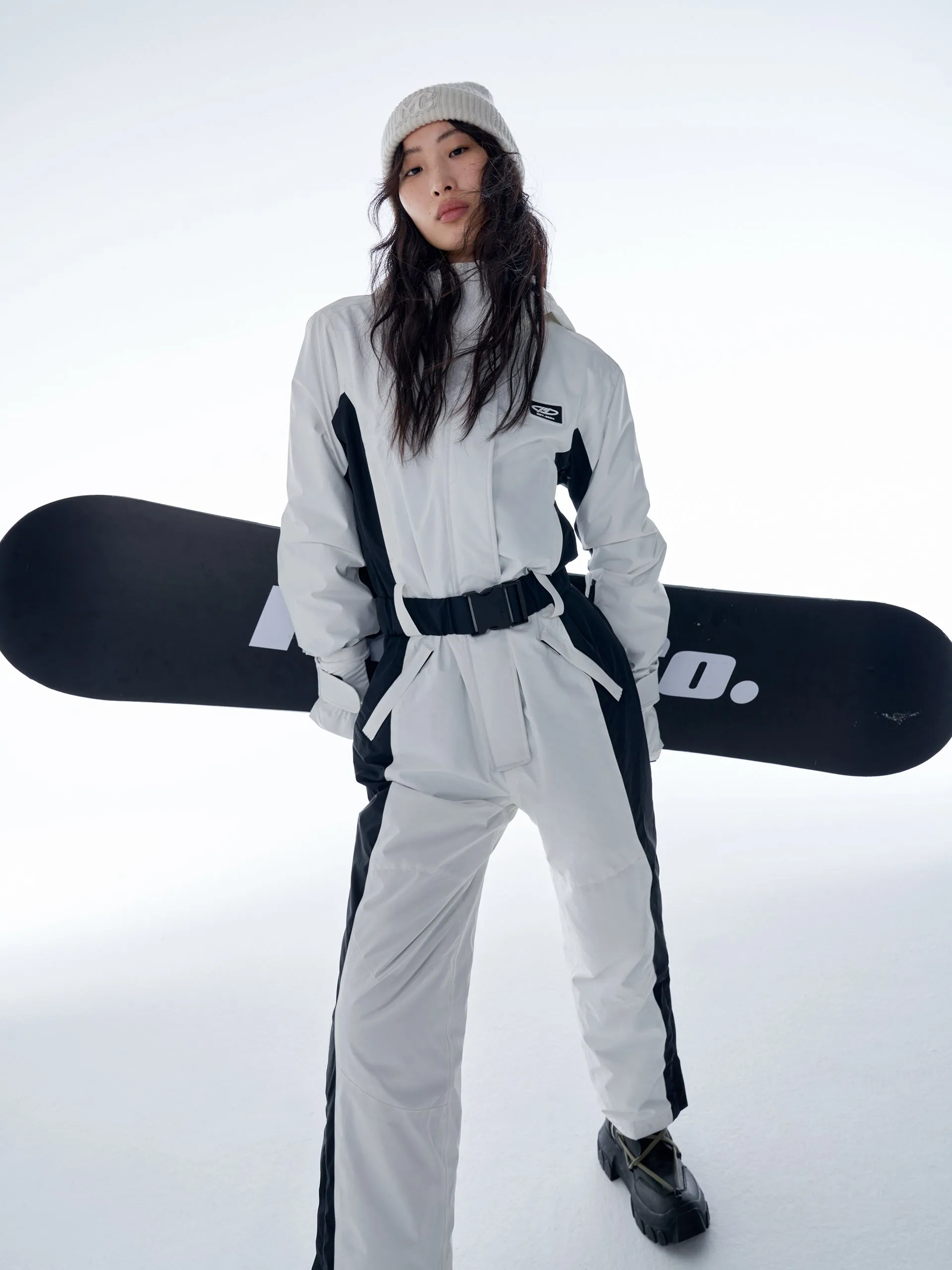 Contrast Hooded Ski Suit