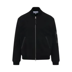 Cotton Bomber Jacket in Black