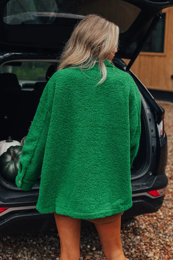 Cozier Than Ever Sherpa Jacket in Green