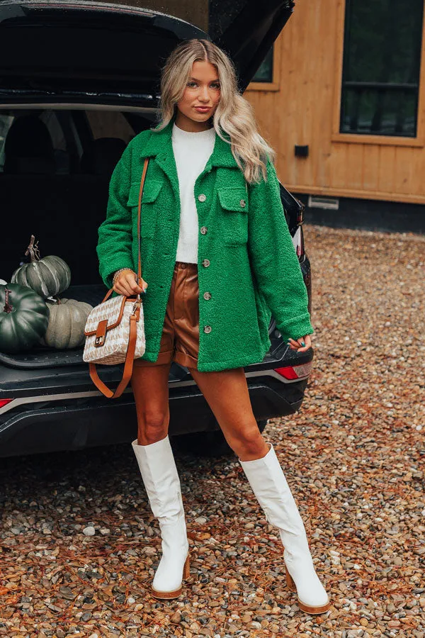 Cozier Than Ever Sherpa Jacket in Green