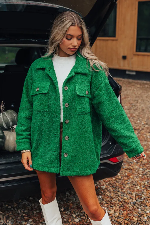 Cozier Than Ever Sherpa Jacket in Green