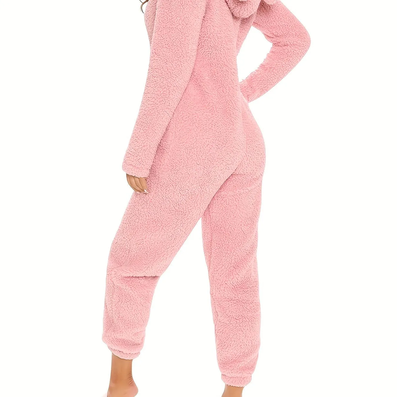 Cute  Cozy Fuzzy Hooded Pajama Jumpsuit for Carnaval