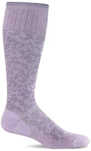 Damask Women's Bamboo/Merino Moderate Graduated Compression Socks in Lavender